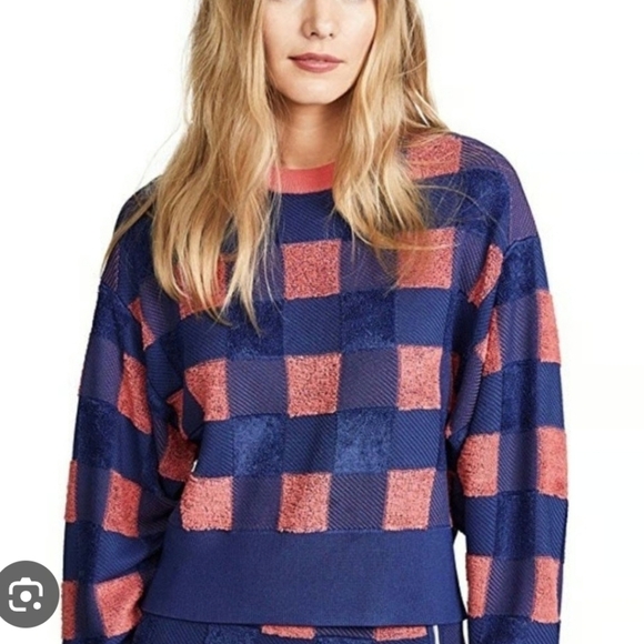 rag & bone Sweaters - rag & bone Ridley Gingham Pullover Textured Sweater Checkered